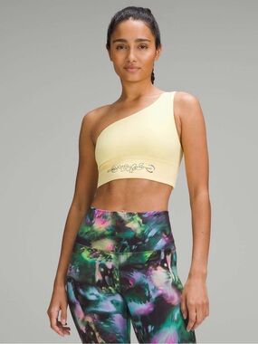 NWT Lululemon Align Asymmetrical Bra Light Support, A/B Cup *Pride Swirl Yellow